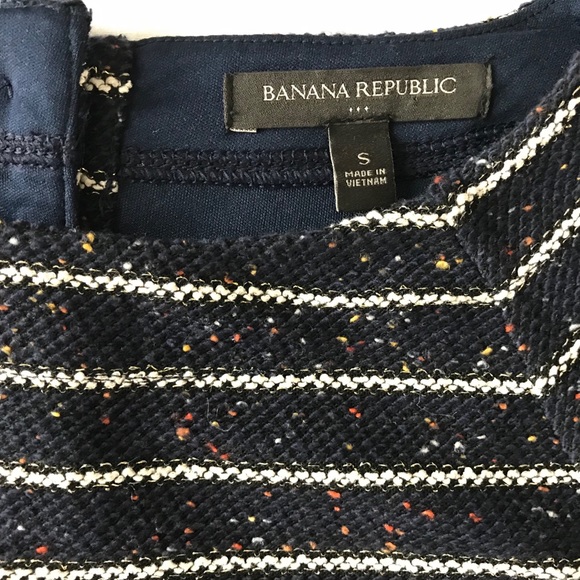 Banana Republic Navy White Knit Striped Top Small - Picture 5 of 8